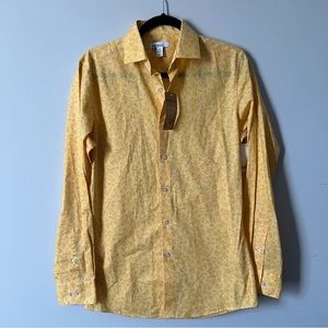 Bar III Slim Fit Blue Floral Organic Cotton Dress Shirt